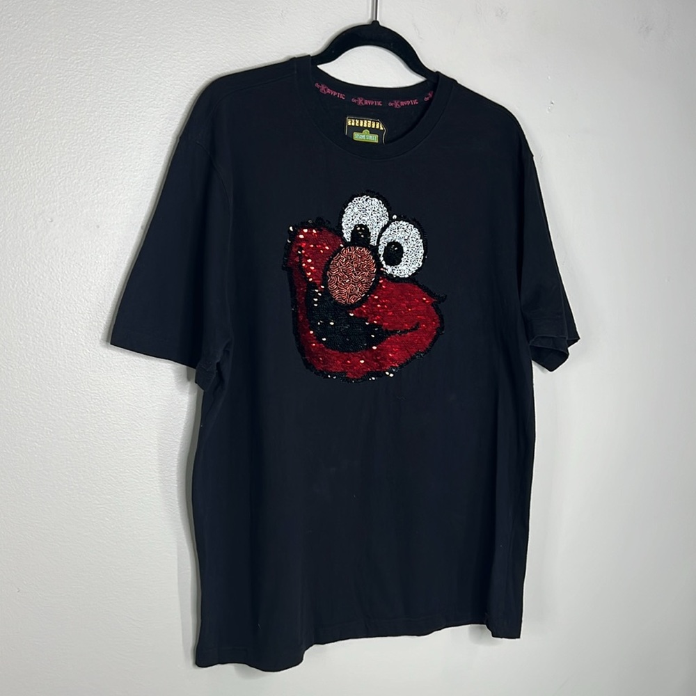 DEKRYPTIC x Sesame Street Sequin Beaded Elmo tee size XL - Picture 4 of 12